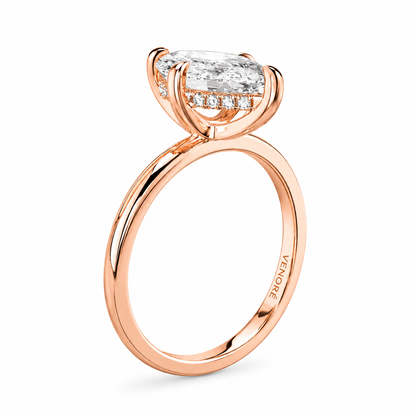 Marquise Cut Hidden Halo Lab Grown Diamond Ring ✧ 1-4 Carat