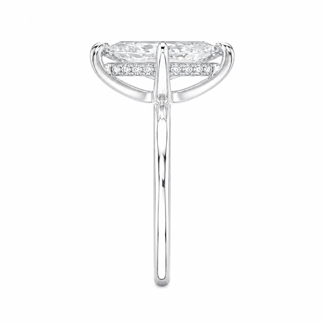 Marquise Cut Hidden Halo Lab Grown Diamond Ring ✧ 1-4 Carat