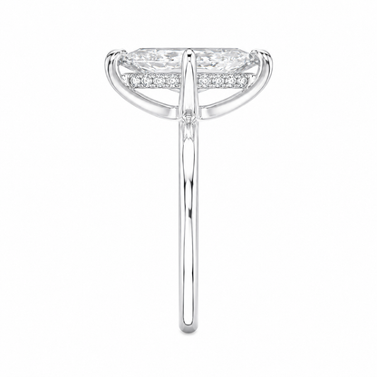 Marquise Cut Hidden Halo Lab Grown Diamond Ring ✧ 1-4 Carat