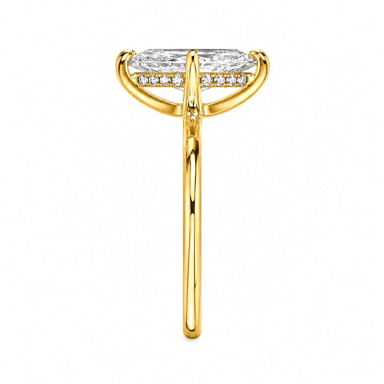 Marquise Cut Hidden Halo Lab Grown Diamond Ring ✧ 1-4 Carat