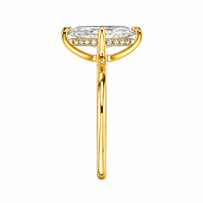 Marquise Cut Hidden Halo Lab Grown Diamond Ring ✧ 1-4 Carat