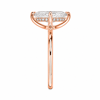 Marquise Cut Hidden Halo Lab Grown Diamond Ring ✧ 1-4 Carat