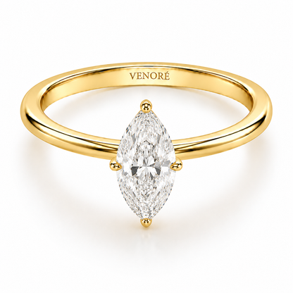 Marquise Cut Hidden Halo Lab Grown Diamond Ring ✧ 1-4 Carat