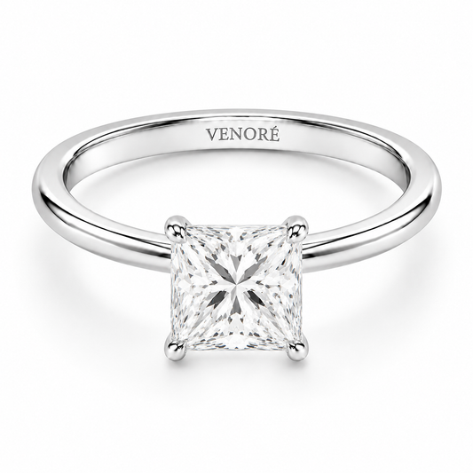Princess Cut Hidden Halo Lab Grown Diamond Ring ✧ 1-4 Carat