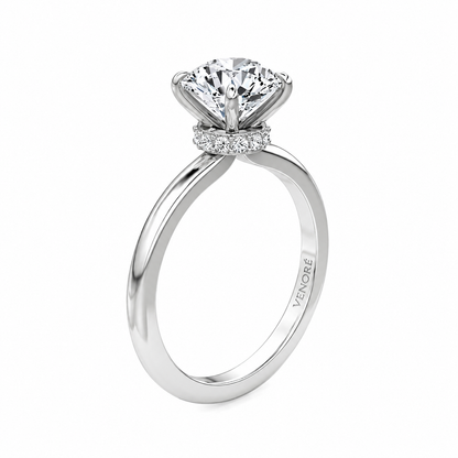Round Cut Vield Halo Lab Grown Diamond Ring ✧ 1-4 Carat