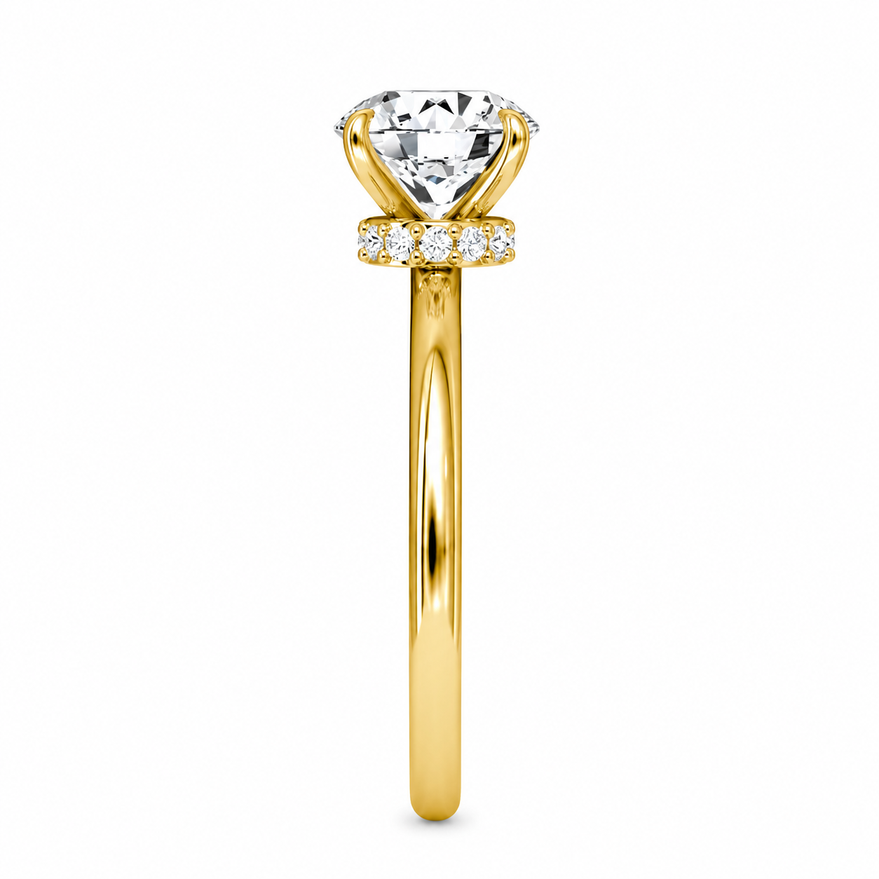 Round Cut Vield Halo Lab Grown Diamond Ring ✧ 1-4 Carat