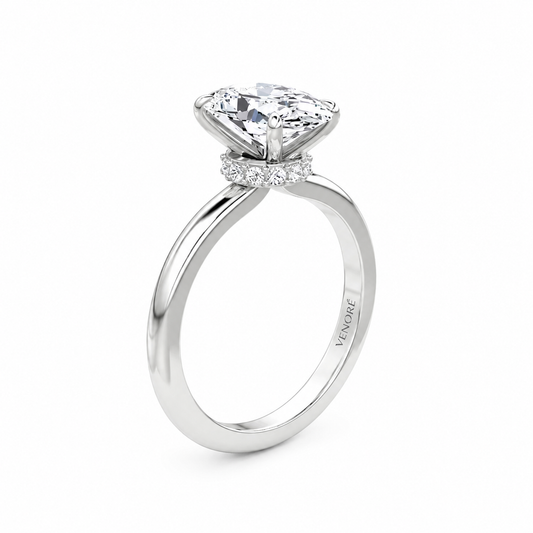 Oval Cut Vield Halo Lab Grown Diamond Ring ✧ 1-4 Carat