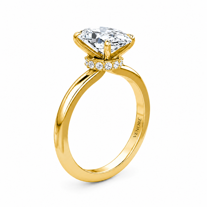 Oval Cut Vield Halo Lab Grown Diamond Ring ✧ 1-4 Carat