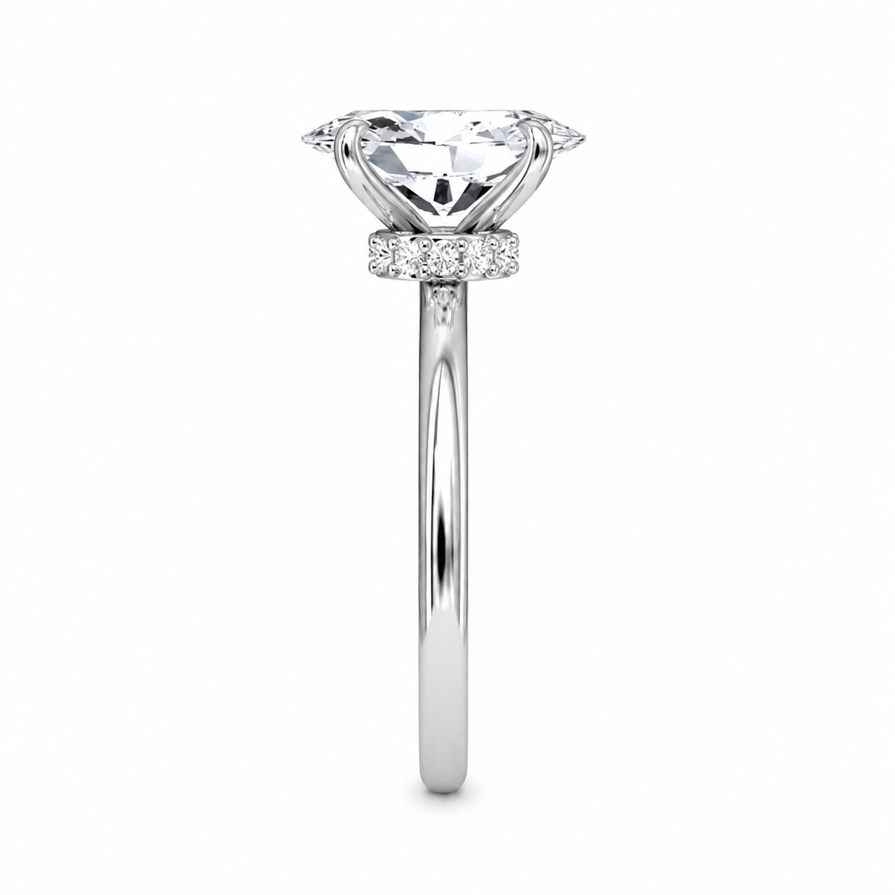 Oval Cut Vield Halo Lab Grown Diamond Ring ✧ 1-4 Carat