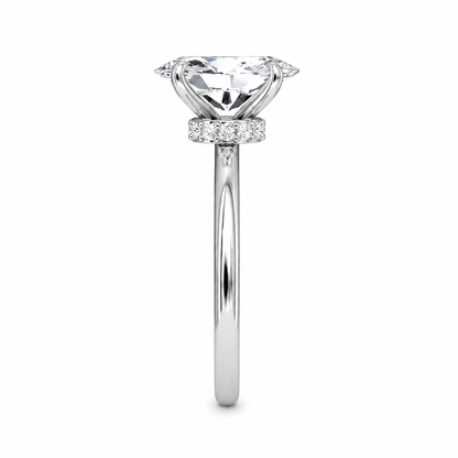 Oval Cut Vield Halo Lab Grown Diamond Ring ✧ 1-4 Carat