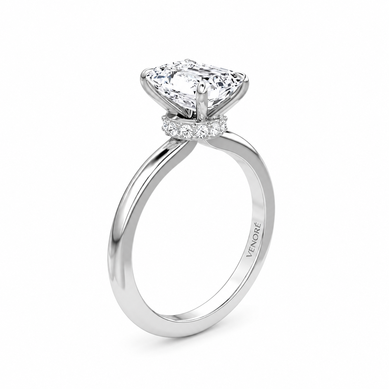Emerald Cut Vield Halo Lab Grown Diamond Ring ✧ 1-4 Carat