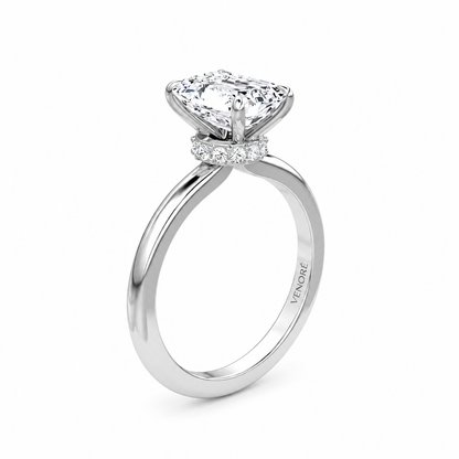 Emerald Cut Vield Halo Lab Grown Diamond Ring ✧ 1-4 Carat