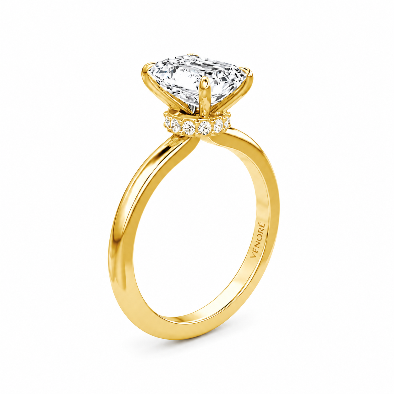 Emerald Cut Vield Halo Lab Grown Diamond Ring ✧ 1-4 Carat