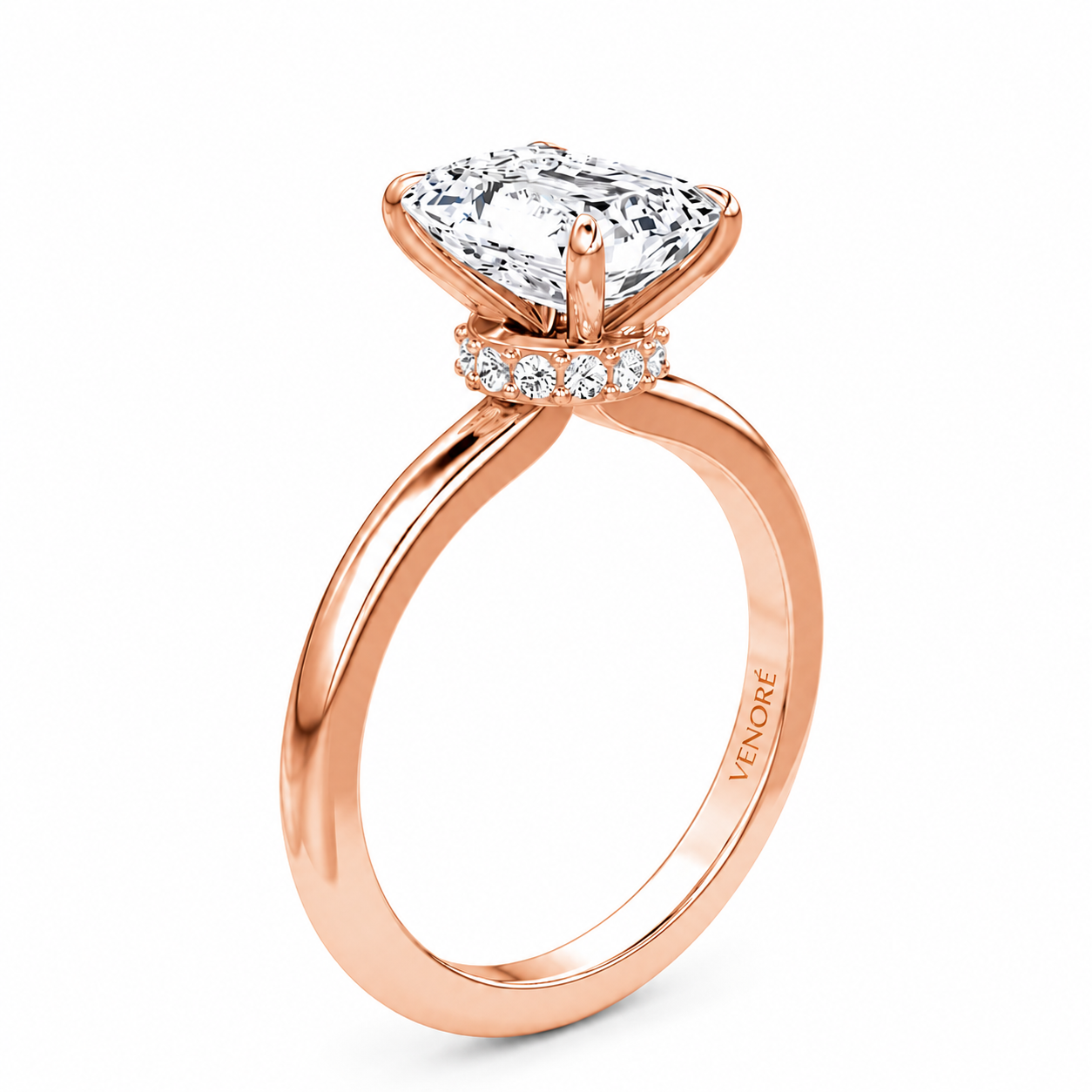 Emerald Cut Vield Halo Lab Grown Diamond Ring ✧ 1-4 Carat