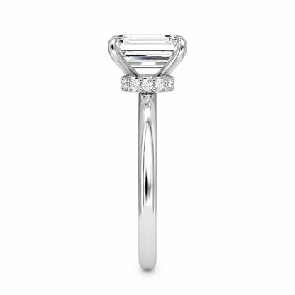 Emerald Cut Vield Halo Lab Grown Diamond Ring ✧ 1-4 Carat