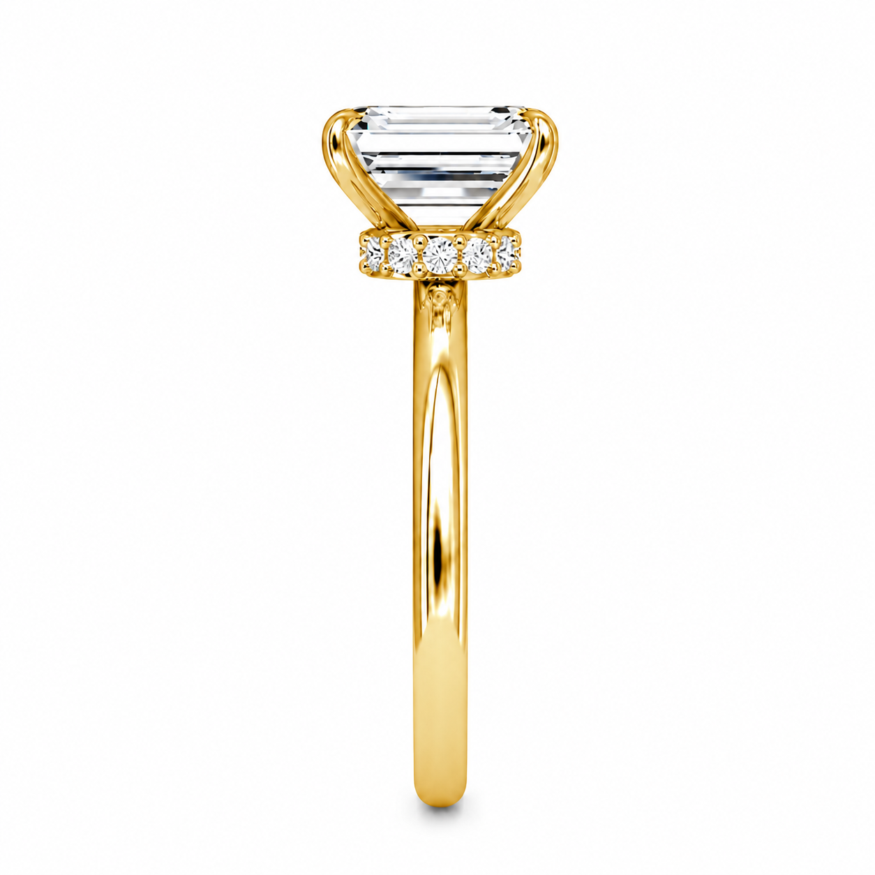 Emerald Cut Vield Halo Lab Grown Diamond Ring ✧ 1-4 Carat