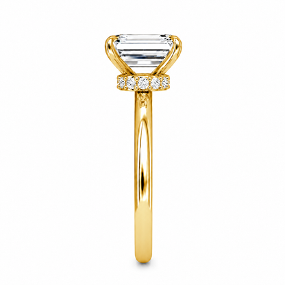 Emerald Cut Vield Halo Lab Grown Diamond Ring ✧ 1-4 Carat