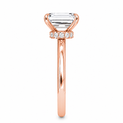Emerald Cut Vield Halo Lab Grown Diamond Ring ✧ 1-4 Carat