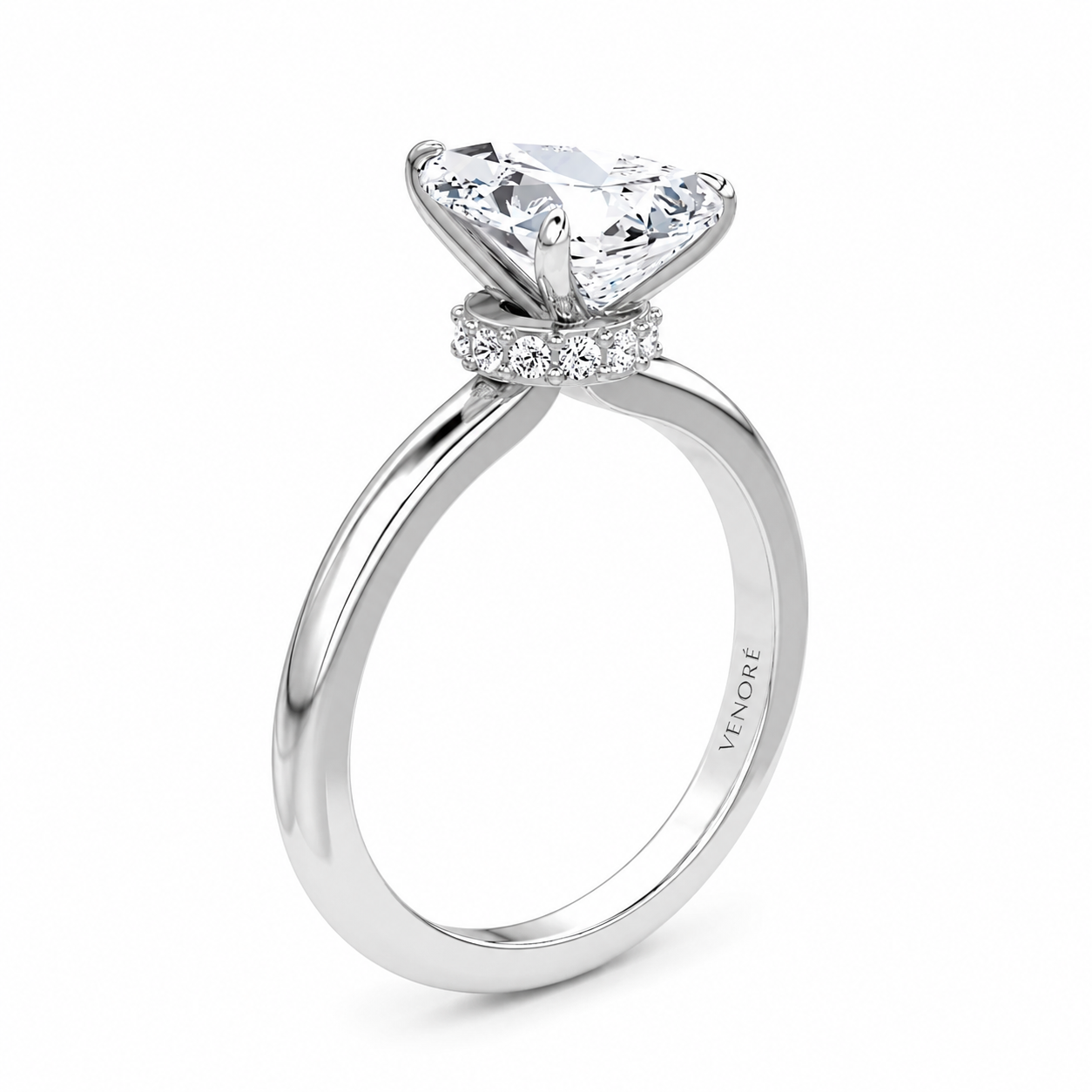 Pear Cut Vield Halo Lab Grown Diamond Ring ✧ 1-4 Carat