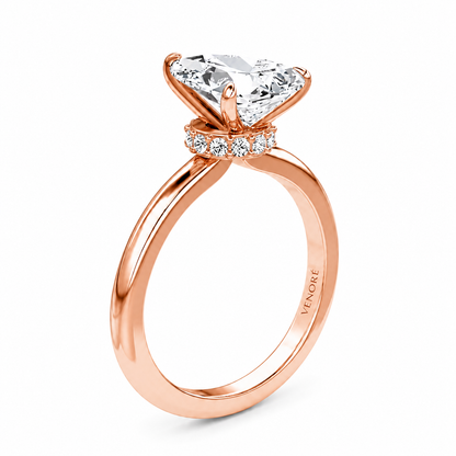 Pear Cut Vield Halo Lab Grown Diamond Ring ✧ 1-4 Carat