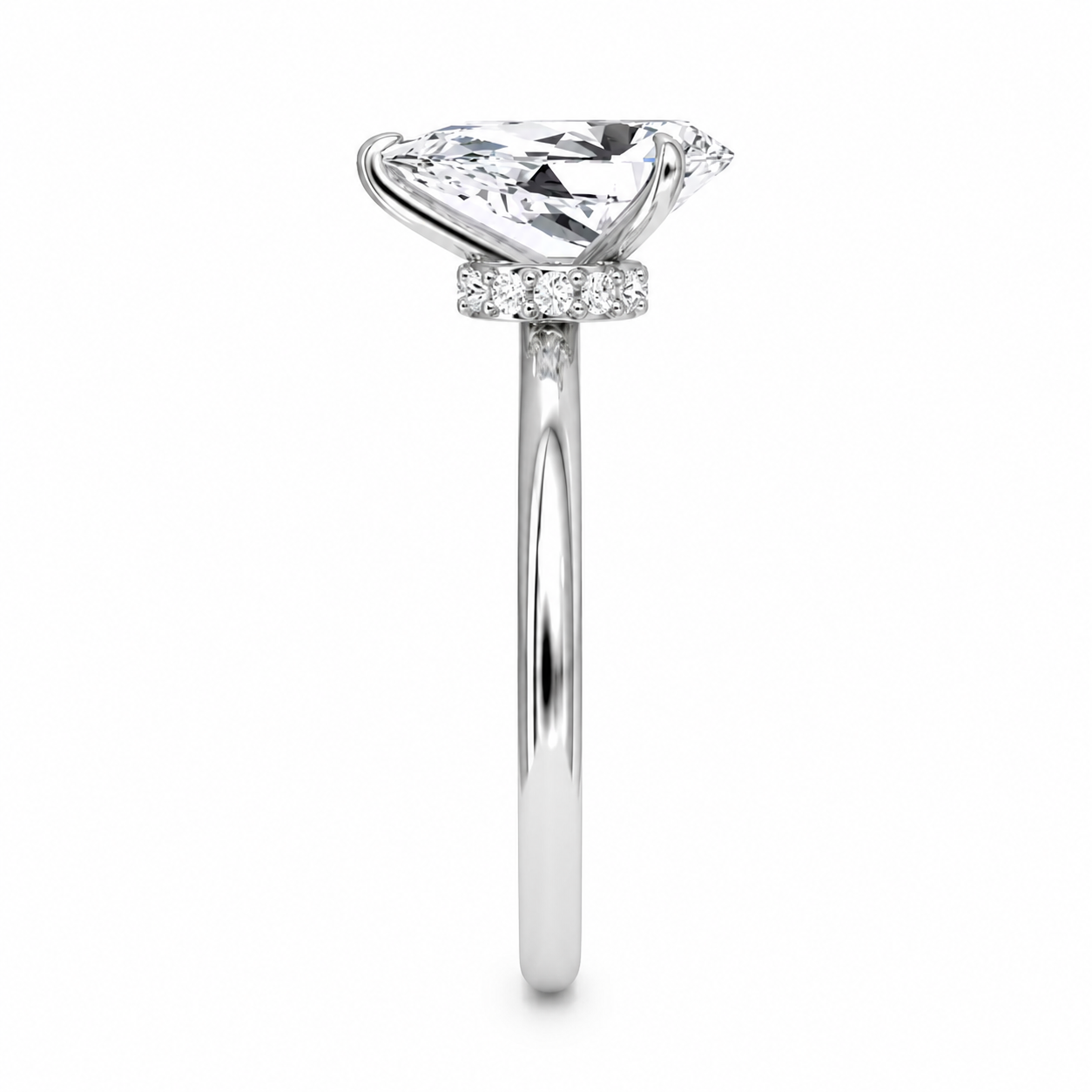 Pear Cut Vield Halo Lab Grown Diamond Ring ✧ 1-4 Carat