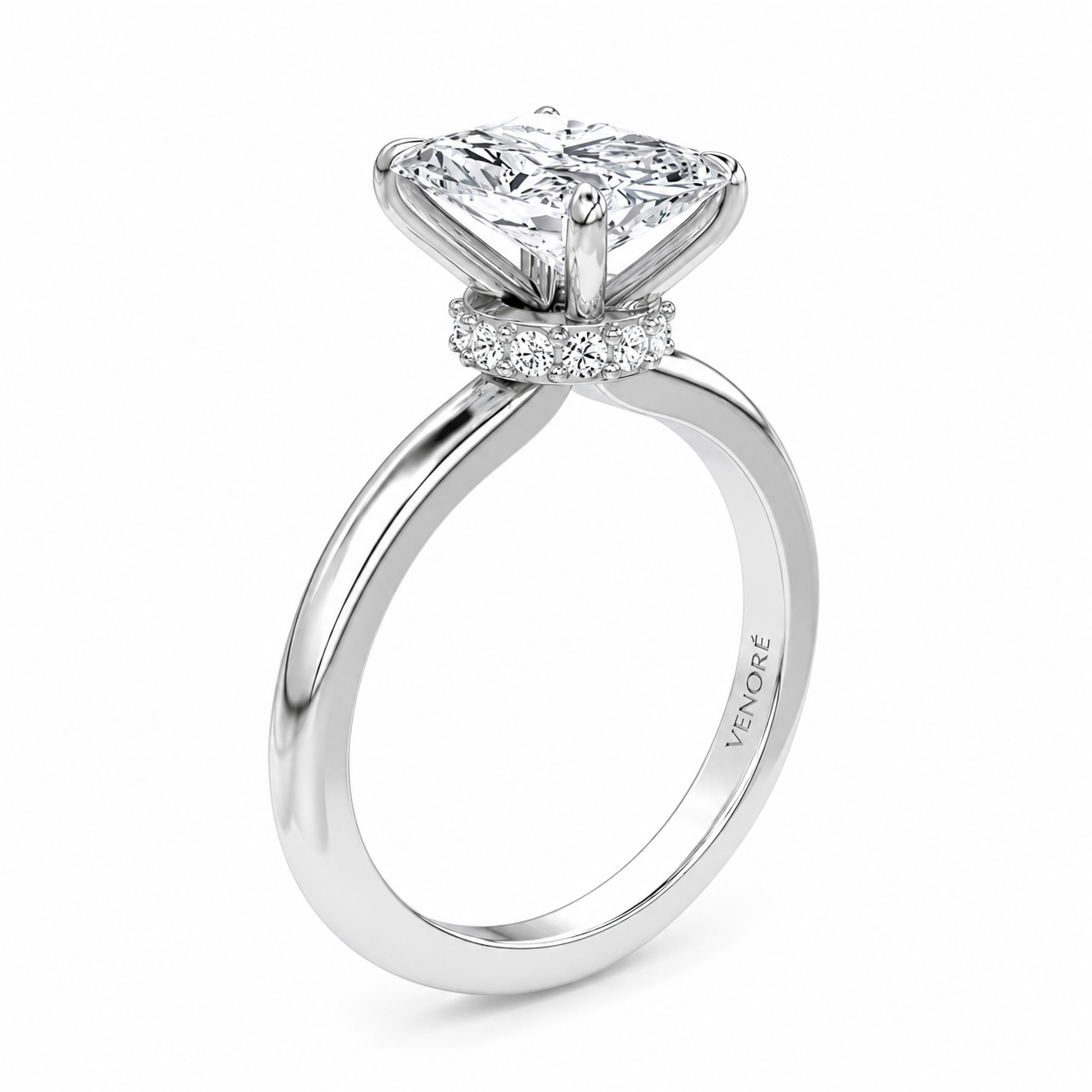 Radiant Cut Vield Halo Lab Grown Diamond Ring ✧ 1-4 Carat