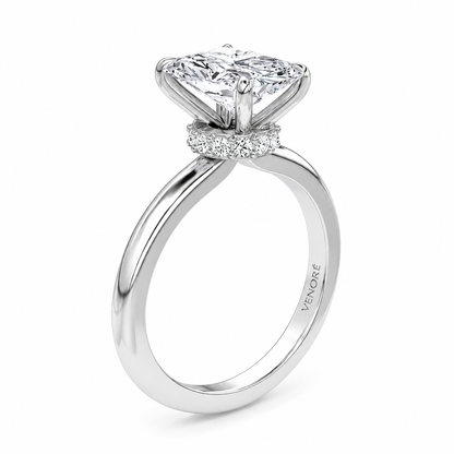Radiant Cut Vield Halo Lab Grown Diamond Ring ✧ 1-4 Carat