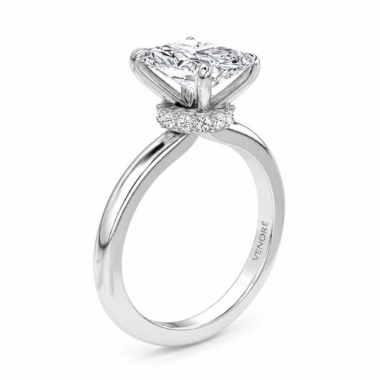 Radiant Cut Vield Halo Lab Grown Diamond Ring ✧ 1-4 Carat