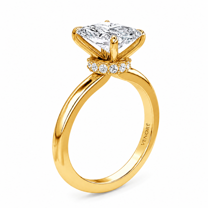 Radiant Cut Vield Halo Lab Grown Diamond Ring ✧ 1-4 Carat