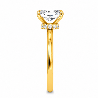 Radiant Cut Vield Halo Lab Grown Diamond Ring ✧ 1-4 Carat