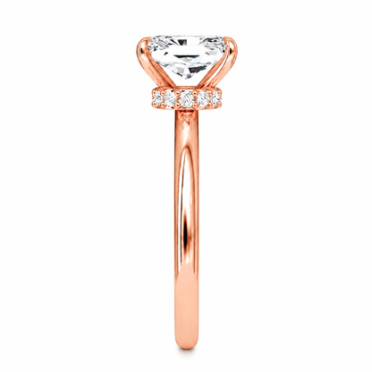 Radiant Cut Vield Halo Lab Grown Diamond Ring ✧ 1-4 Carat