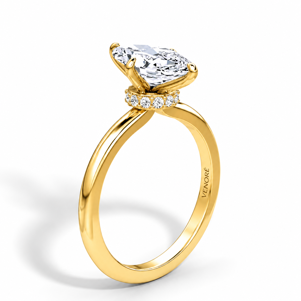 Marquise Cut Vield Halo Lab Grown Diamond Ring ✧ 1-4 Carat