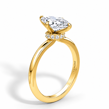 Marquise Cut Vield Halo Lab Grown Diamond Ring ✧ 1-4 Carat