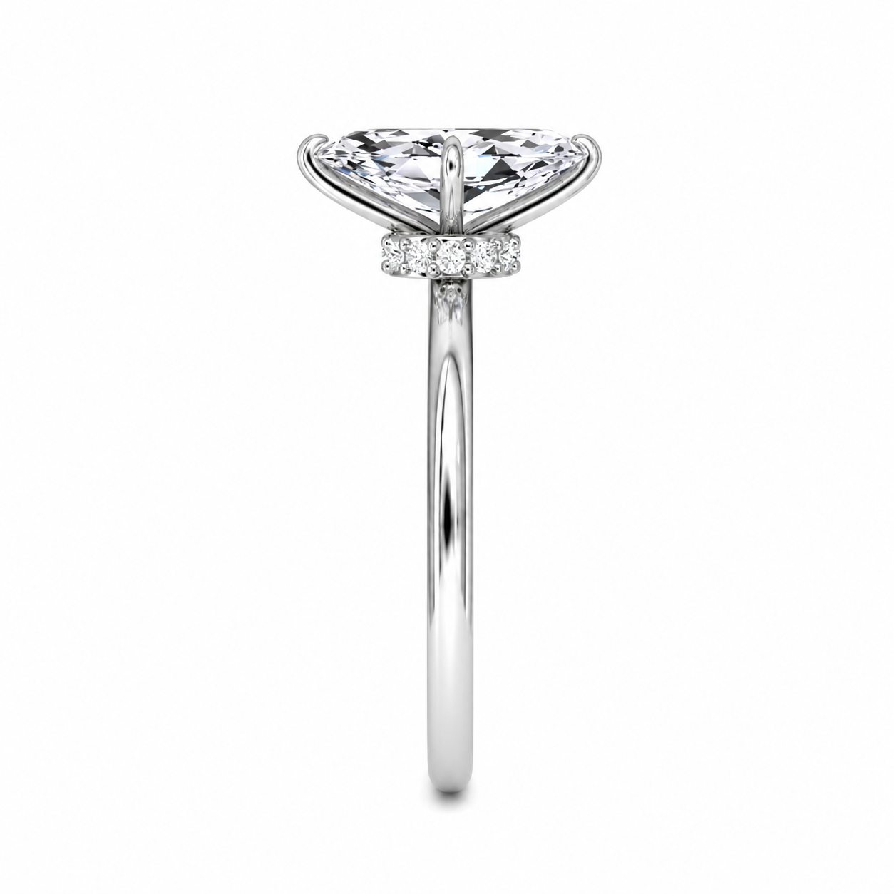 Marquise Cut Vield Halo Lab Grown Diamond Ring ✧ 1-4 Carat