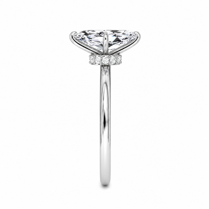Marquise Cut Vield Halo Lab Grown Diamond Ring ✧ 1-4 Carat