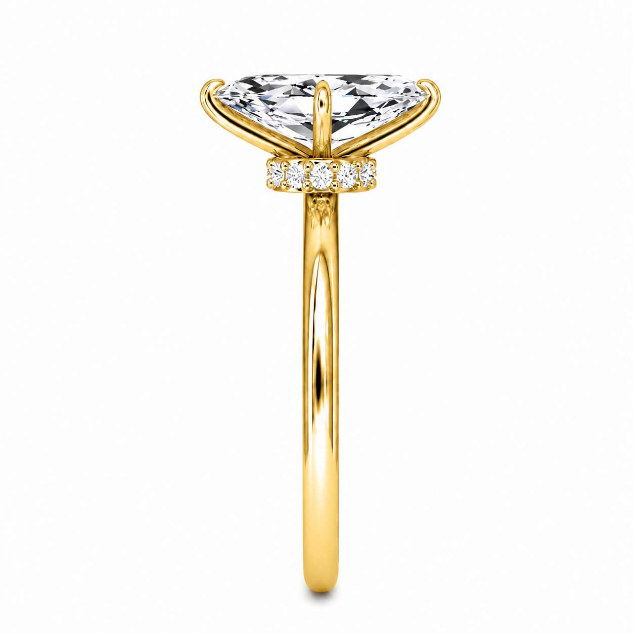 Marquise Cut Vield Halo Lab Grown Diamond Ring ✧ 1-4 Carat