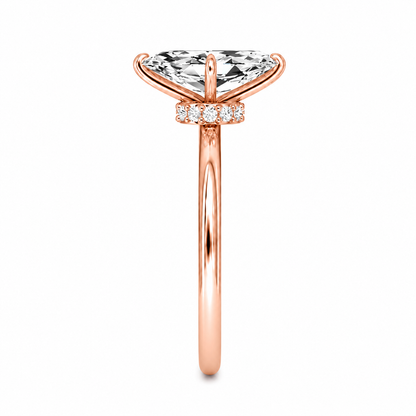 Marquise Cut Vield Halo Lab Grown Diamond Ring ✧ 1-4 Carat