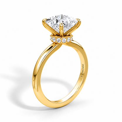 Princess Cut Vield Halo Lab Grown Diamond Ring ✧ 1-4 Carat