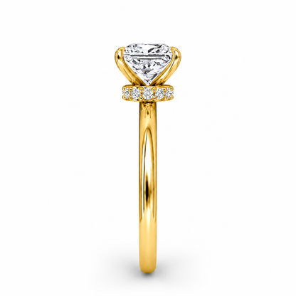 Princess Cut Vield Halo Lab Grown Diamond Ring ✧ 1-4 Carat