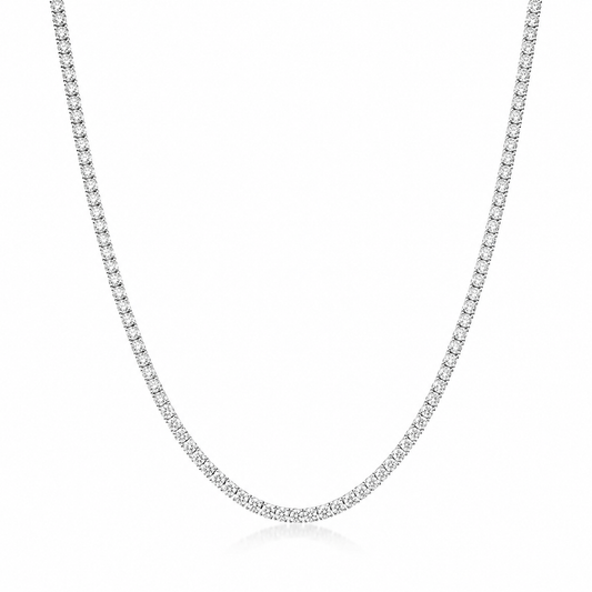 Classic Tennis Necklace Round Cut Lab Grown Diamond ✧ 4-6-8 Carat