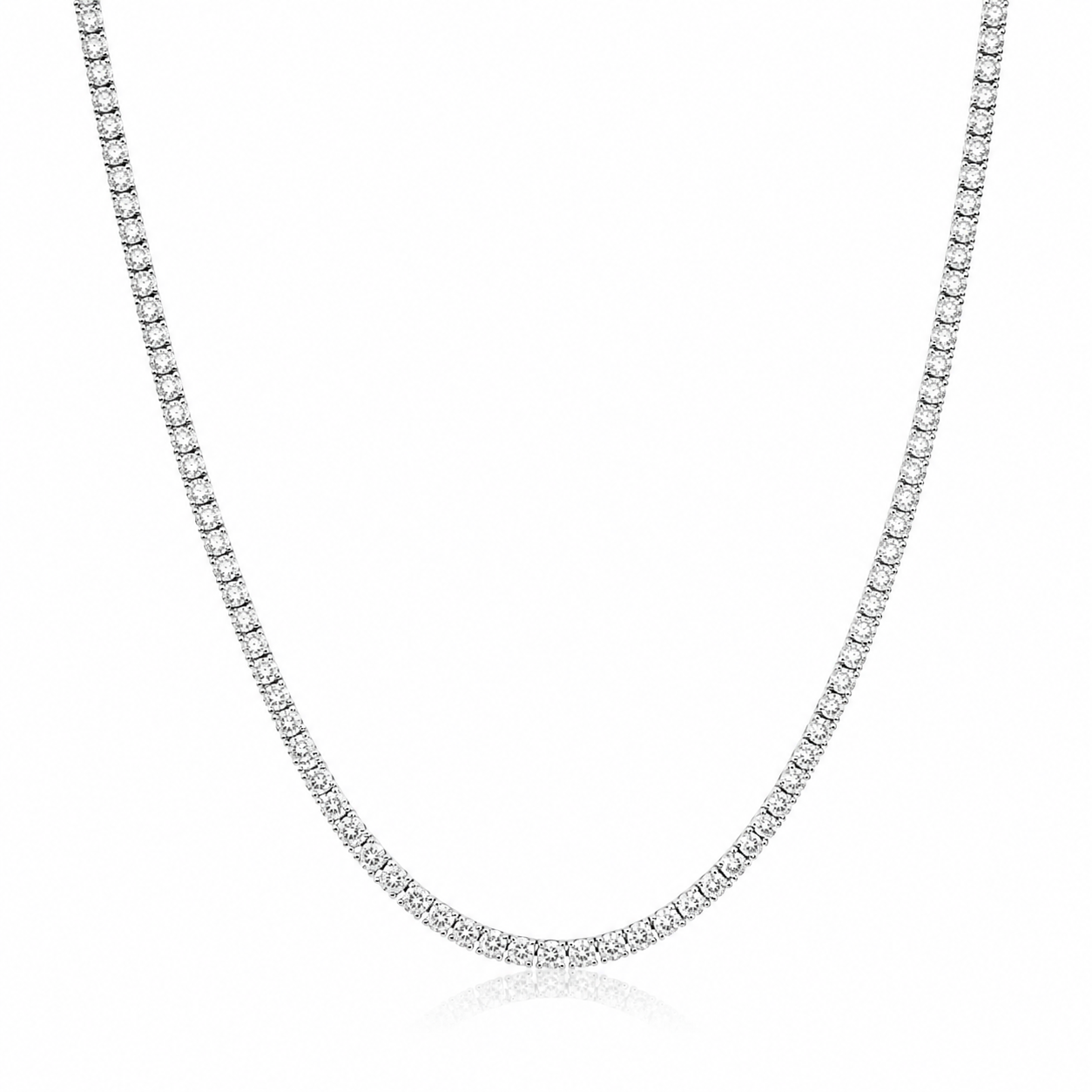 Classic Tennis Necklace Round Cut Lab Grown Diamond ✧ 3-5-7 Carat