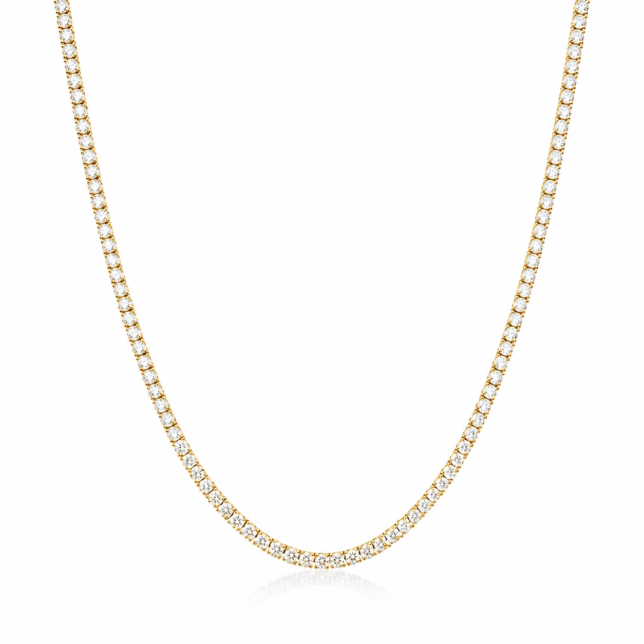Classic Tennis Necklace Round Cut Lab Grown Diamond ✧ 3-5-7 Carat