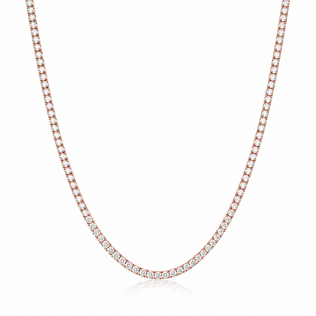 Classic Tennis Necklace Round Cut Lab Grown Diamond ✧ 3-5-7 Carat