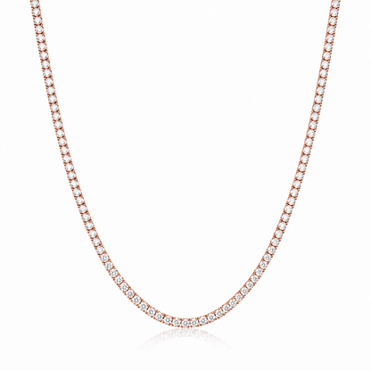 Classic Tennis Necklace Round Cut Lab Grown Diamond ✧ 3-5-7 Carat