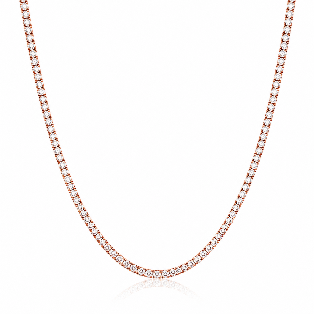Classic Tennis Necklace Round Cut Lab Grown Diamond ✧ 3-5-7 Carat