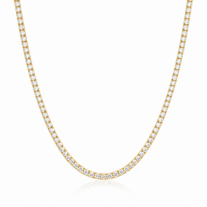 Classic Tennis Necklace Round Cut Lab Grown Diamond ✧ 3-5-7 Carat