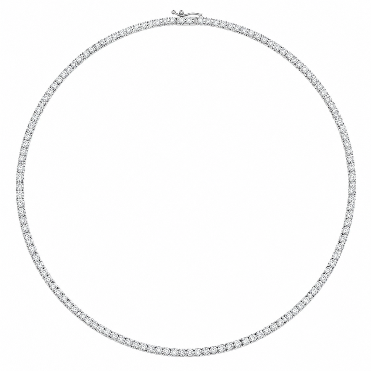 Classic Tennis Necklace Round Cut Lab Grown Diamond ✧ 3-5-7 Carat