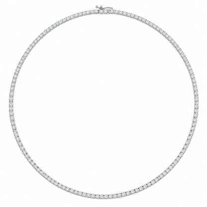 Classic Tennis Necklace Round Cut Lab Grown Diamond ✧ 3-5-7 Carat