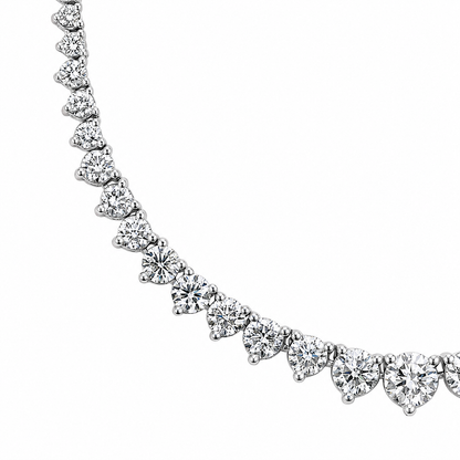 Graduated Tennis Necklace Round Cut Lab Grown Diamond ✧ 5 & 7 Carat