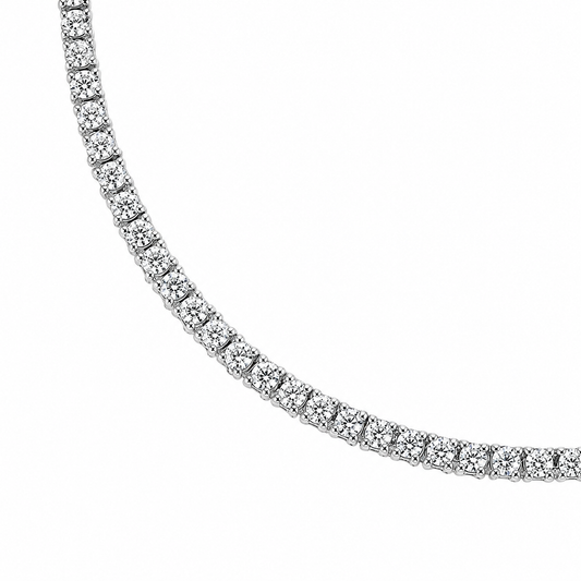 Classic Tennis Necklace Round Cut Lab Grown Diamond ✧ 4-6-8 Carat